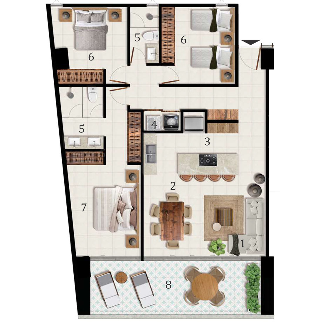 Arama Bay departamentos